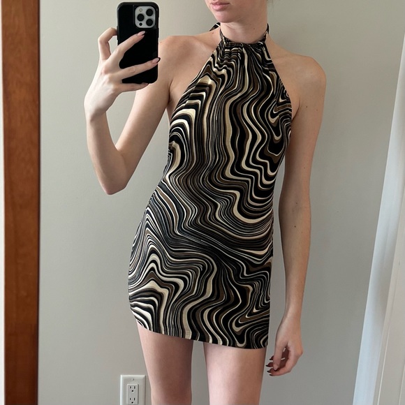 Motel Rocks | Dresses | Motel Marble Halter Mini Dress | Poshmark